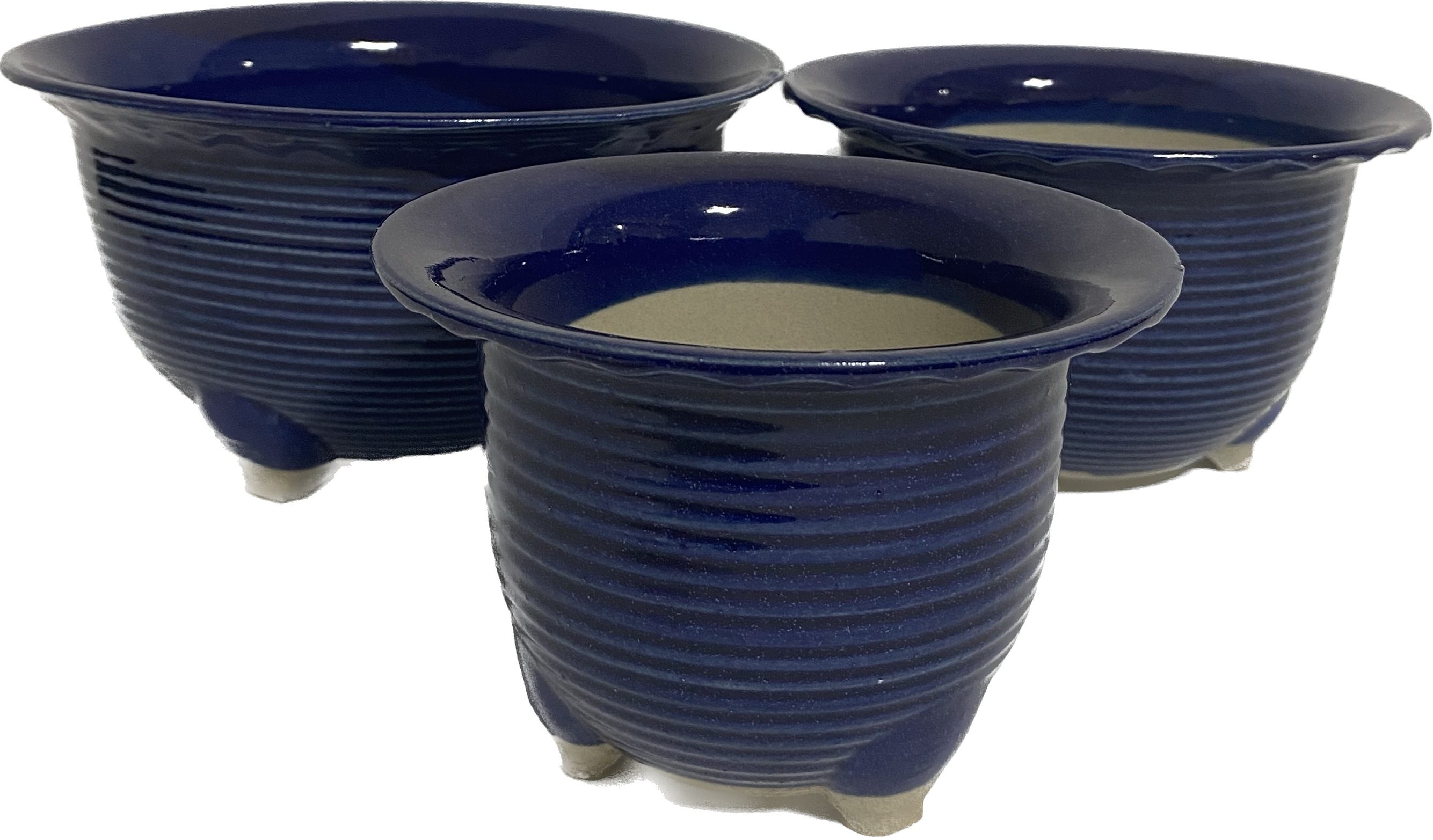 韓国藍色鉢植え3セット鉢植え