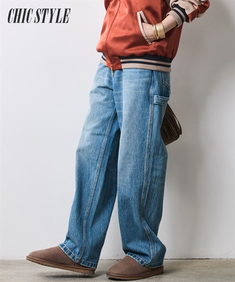 ロングパンツ 綿100％ペインターデニムパンツ 大きいサイズ有 シックスタイル