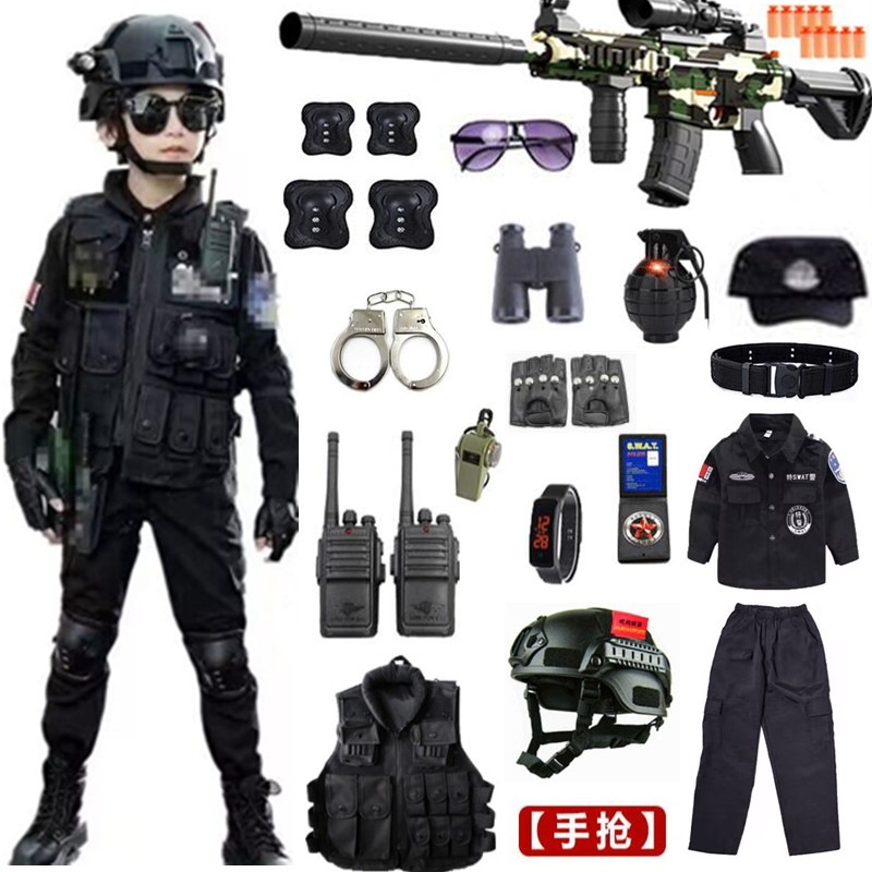 ハロウィン子供警察制服警察制服スーツ男の子女の子特殊部隊玩具装備小型服警察官制服