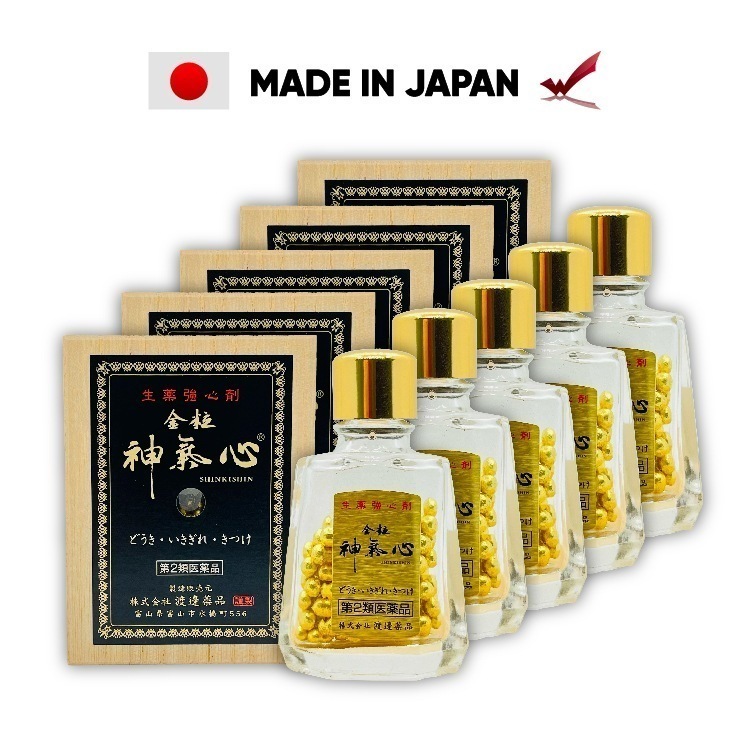 【クーポン配布中】 渡邊薬品 第２類医薬品 金粒 神氣心 120粒入 5個 六神丸 動悸 息切れ 気つけによく効く 日本製 公式 自律神経 めまい 目眩 気付け どうき 心臓 立ちくらみ 薬 42,250円
