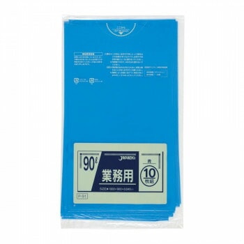 ジャパックス スタンダードポリ袋90L 青 10枚x30冊 P-91