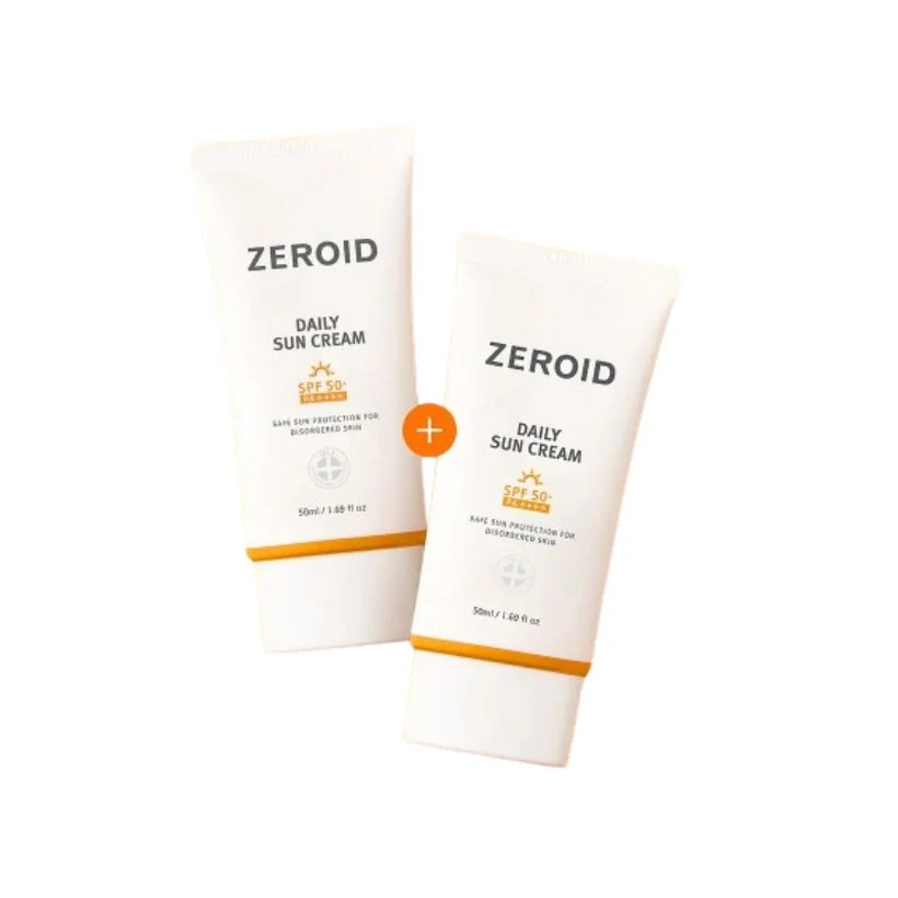低刺激デイリージンク無機日焼け止めクリーム 50ml+50ml #SPF50+ PA++++ #セラミド #スクアラン #マデカソサイド