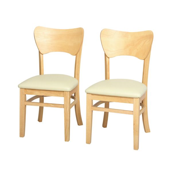 フェブラダイニングチェア2脚組 ナチュラル 組立式