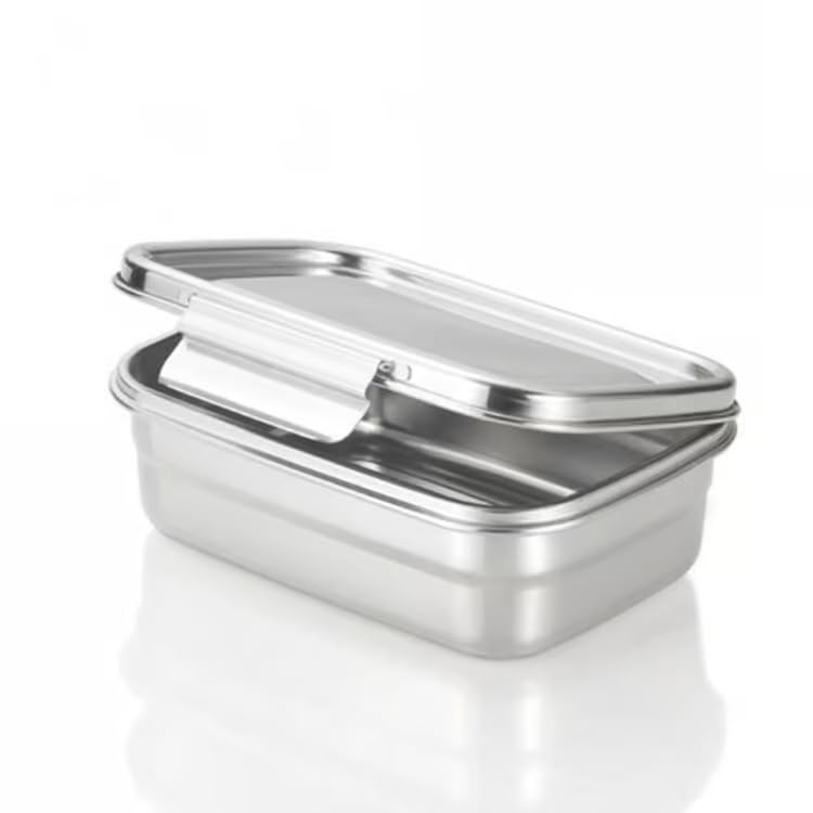 弁当箱 男性 レンジ対応 食洗機対応 密閉 大人 600ml お手入れ簡単 持ち運び安心 おしゃれ ステンレス ランチボックス シルバー 2個セット