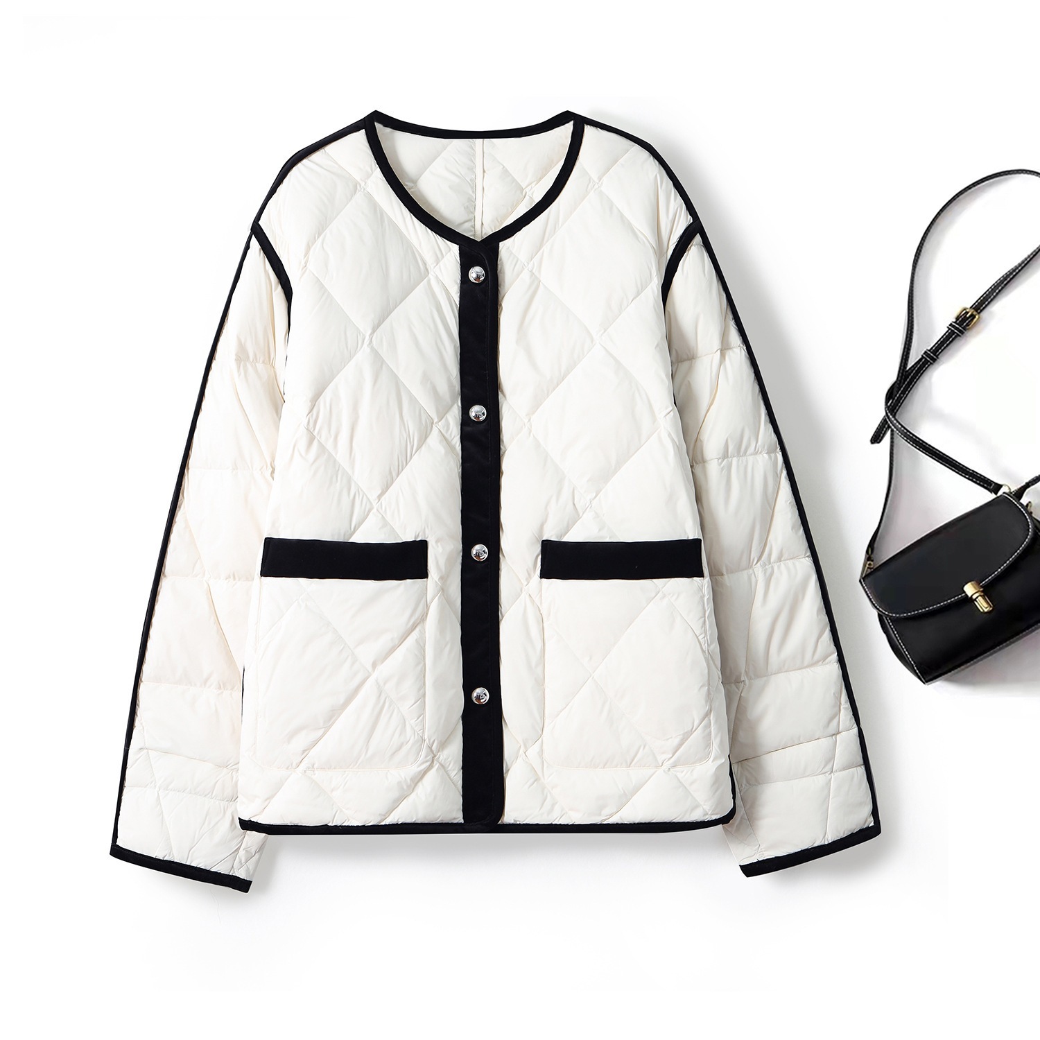 冬のおしゃれな小香風ダウンジャケット