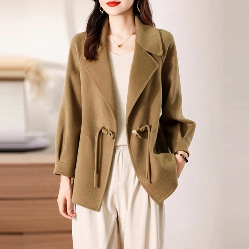 ウール コート ショートジャケット レディース ファッション ノーカラーコート 秋 ビジネス ジャケット ウール コート シンプル ショートダウンコート 秋服 女の子 アウター 冬 大きいサイズ フォ