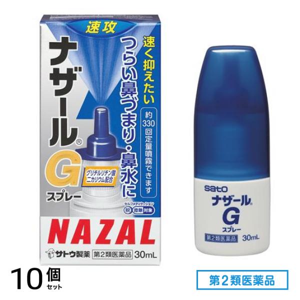 第２類医薬品 ナザールGスプレー 鼻炎用点鼻薬 30mL 10個セット