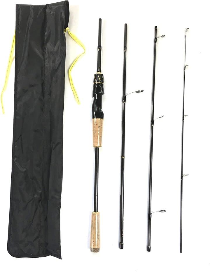 6.5ft 1.98m スピニングロッド 4ピース L ルアーロッド バスロッド トラウトロッド(6.5ft(1.98m)スピニングロッド4ピース(L), 6.5ft(1.98m))