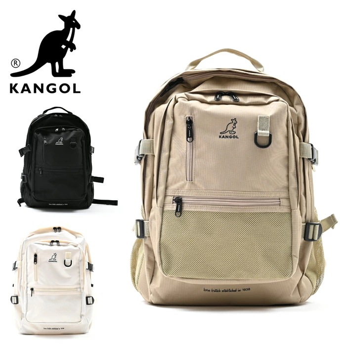 [カンゴール] KANGOL リュック リュックサック デイパック バックパック レディース メンズ kgsa-bg00197 定番 旅行 通学 通勤 黒リュック シンプル ボックスロゴ ボックス バ