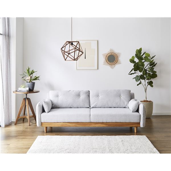 ソファベッド 北欧 ライトグレーLGY