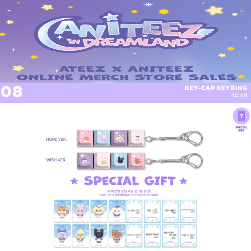 ATEEZ X ANITEEZ [ANITEEZ IN DREAMLAND] MD 08.KEY-CAP KEYRING