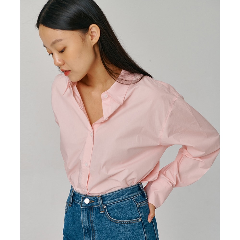 PAPERBOY 60数高密度ルーズフィットシャツ - ソフトピンク