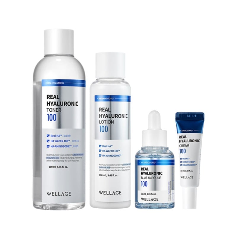 【4種セット】リアルヒアルロニック100保湿4種スキンケア（化粧水200ml＋美容液30ml＋乳液160ml＋クリーム10ml）