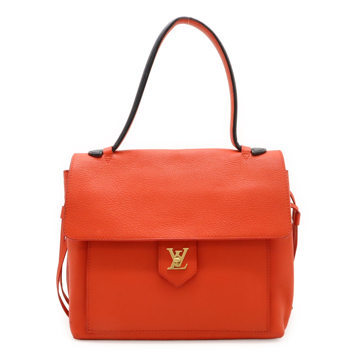 ロックミー PM ハンドバッグ ワンハンドル レザー オレンジレッド系 赤 ブラック 黒 M50360