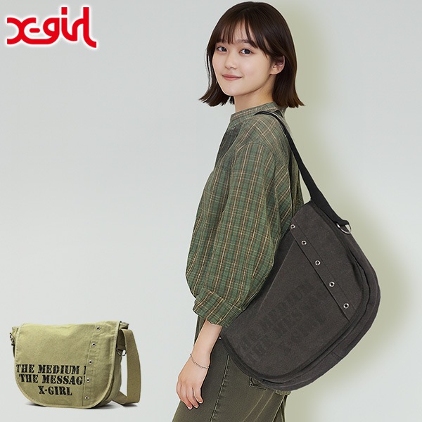 セール ショルダーバッグ レディース 大容量 A4 軽量 斜めがけバッグ 女子高生 ストリート 通学 DISTRESSED PRINT SHOULDER BAG 105252053010