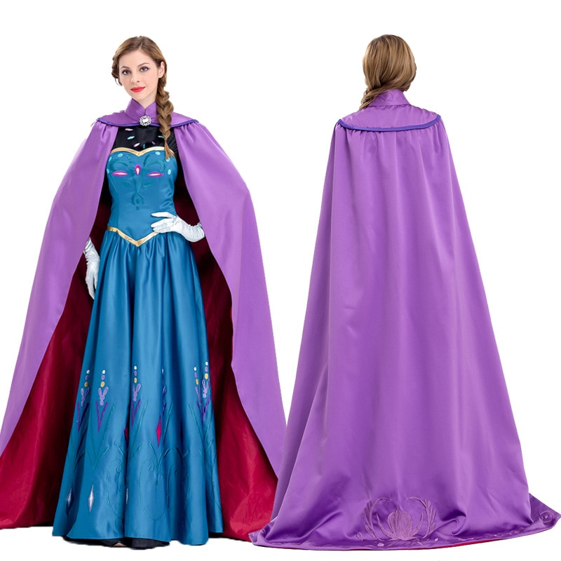 【予約商品】大人 レディース ワンピース マント付き 衣装 ドレス 姫様 Elsa 戴冠式 衣装 コスプレ エルサ アナと雪女王