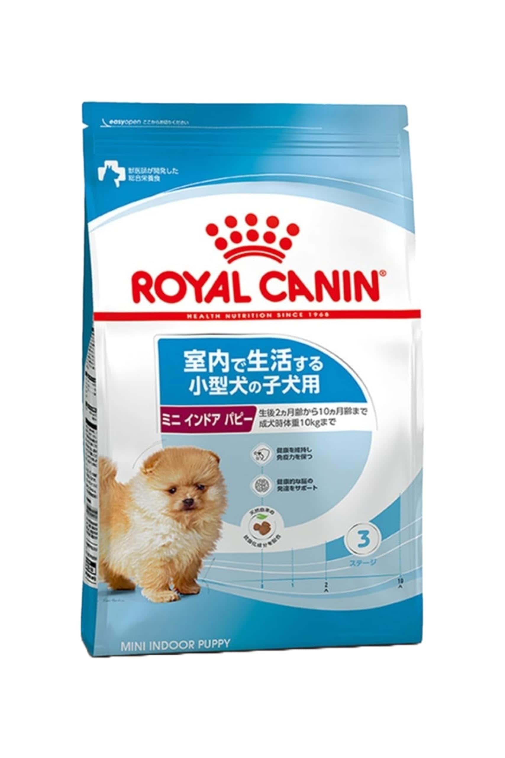 ロイヤルカナン ミニ インドア パピー 4kg 1個 室内 で 生活する 小型犬 子犬用 ドックフード 犬 成長後期 オリジナルロゴ