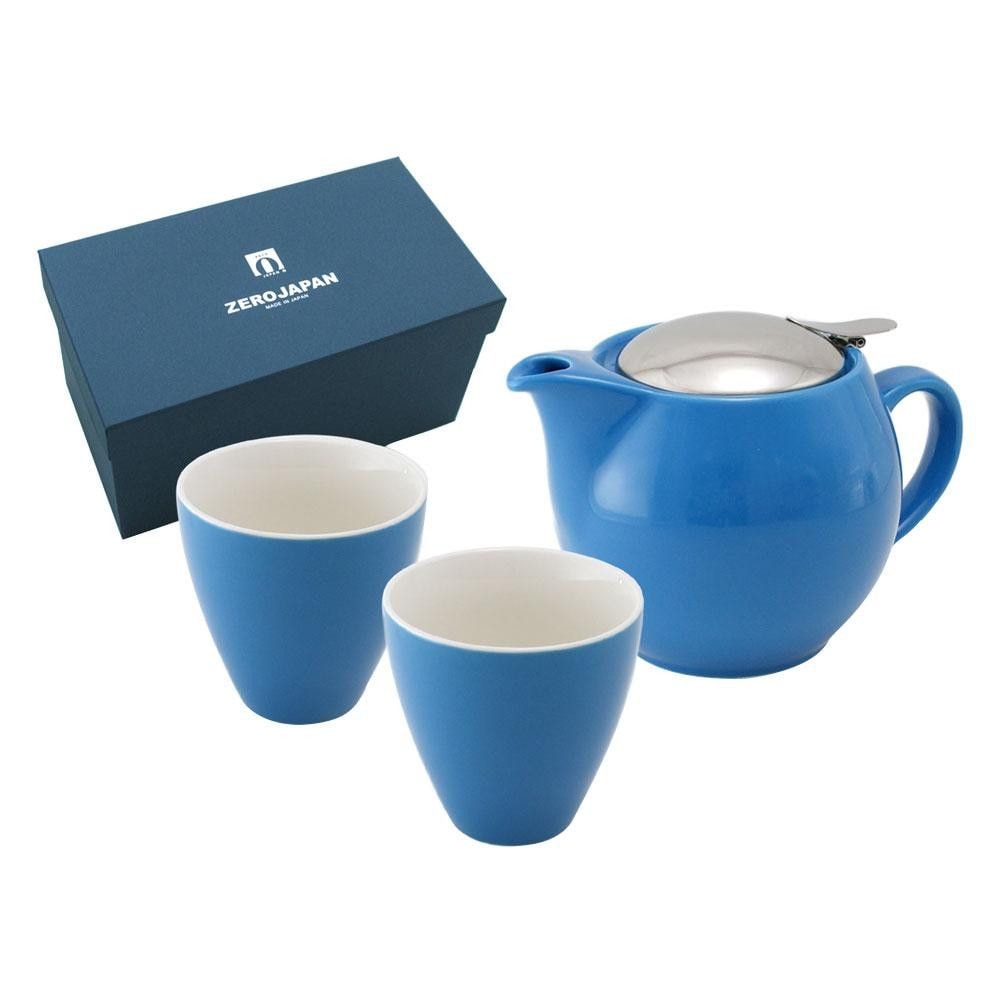 ZERO JAPAN ユニバーサルティーポット3人用+ティーカップトールx2 ZG-002 TR/ターコイズ