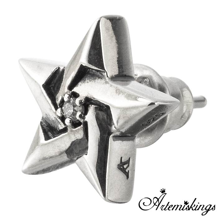 アルテミスキングス ARTEMIS KINGS 五芒星 シルバー スタッド ピアス 片耳用 キュービックジルコニア 星 ギフト プレゼント シルバー アクセサリー AKE0093