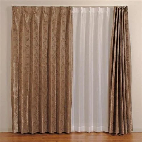 [100×200]カーテン フロスト ブラウン2枚入 遮光性あり 形状記憶加工 ウォッシャブル