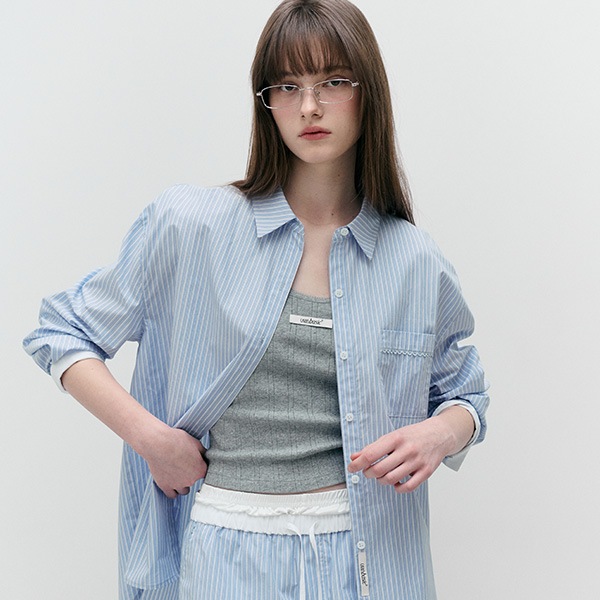 NUBASIC STRIPE SHIRTS BLUE