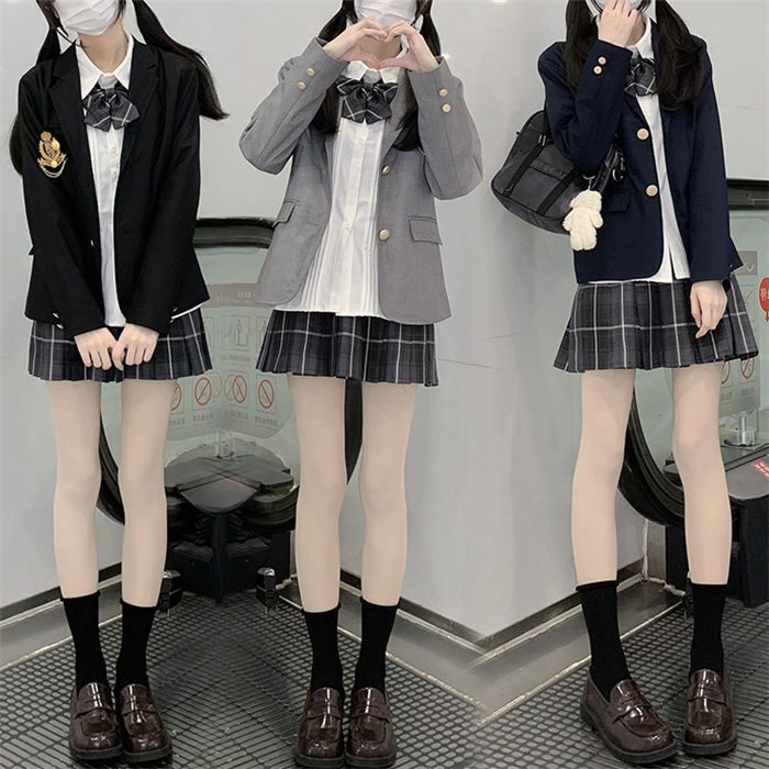 スーツセット 卒業式 入学式 JK制服 フォーマルスーツ 4点セット 女子高生 女の子 制服 スーツ セットアップ 上下セット 子供スーツ ブレザー ジャケット 長袖 プリーツスカート チェック柄 蝶