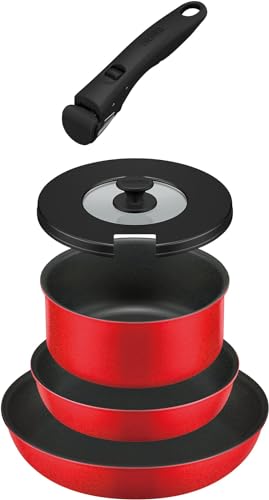 色：ブライトレッド サイズ：5点セット サーモス デュラブルシリーズ 取っ手のとれるフライパン5点セ
