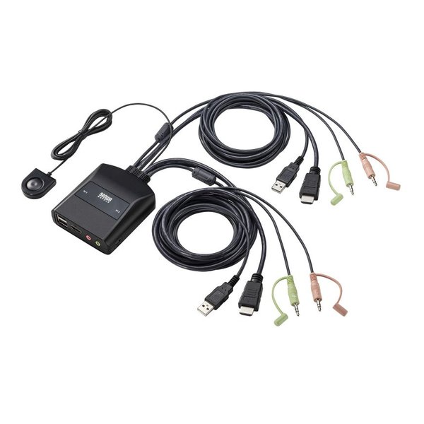 4K対応HDMIパソコン切替器（エミュレーション非搭載・手元スイッチ付き） SW-KVM2WHUUS