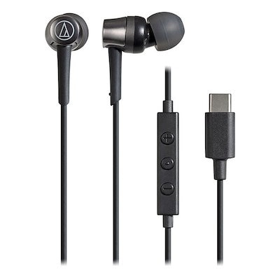 他サイト： オーディオテクニカ ATH-CKD3C BK マイク付きイヤホン USB Type-C 有線 1.2m カナル型 ブラック 小型の商品画像