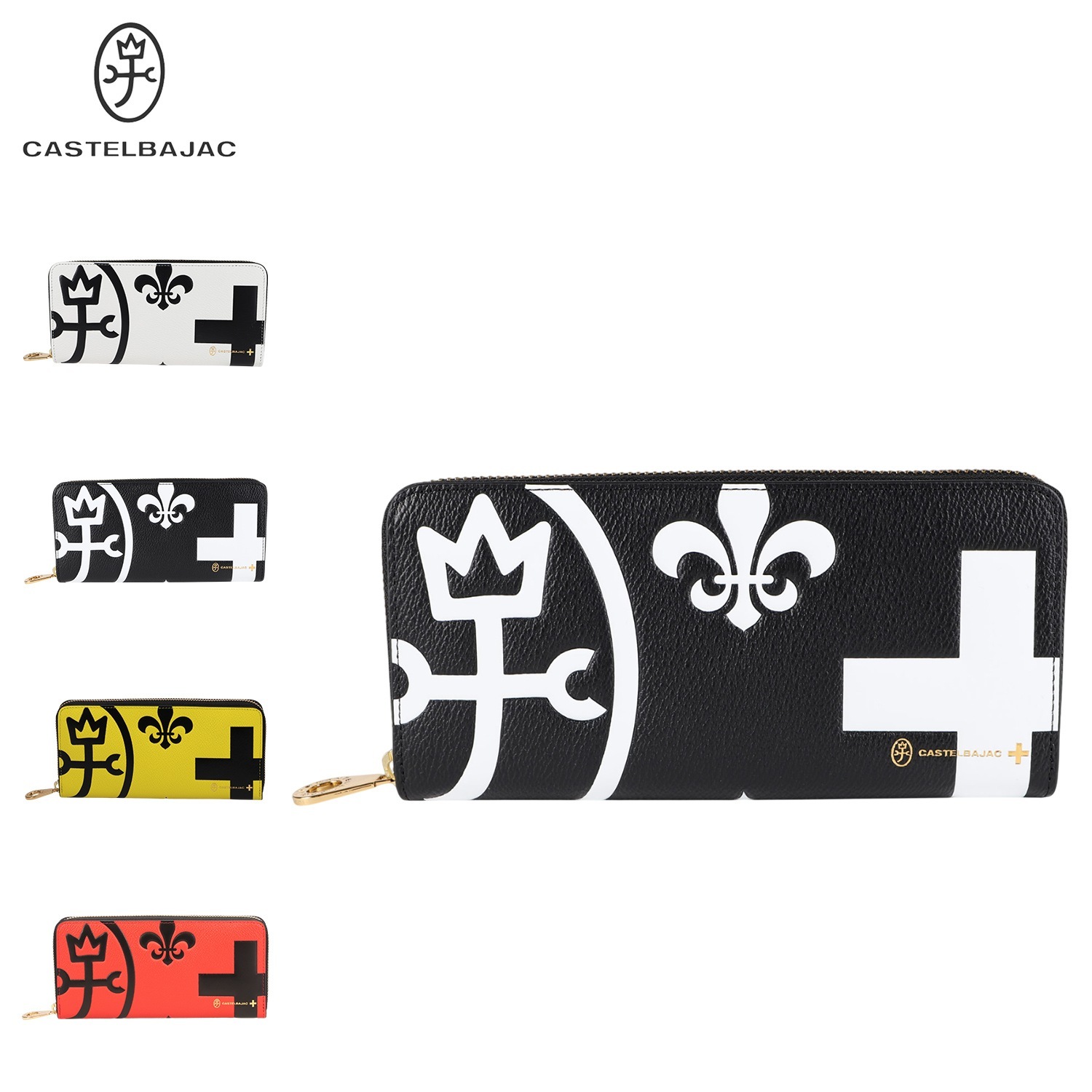 長財布 ネゼル メンズ レディース 本革 ラウンドファスナー NEZEL ブラック ホワイト レッド イエロー 黒 白 81602