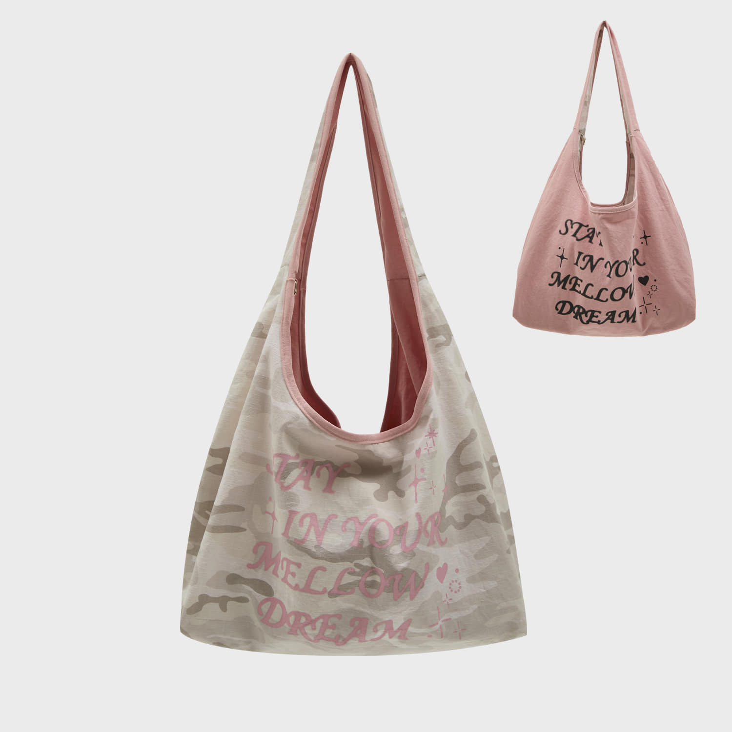 MELLOW DREAM Camo Reversible Shoulder Bag PINK