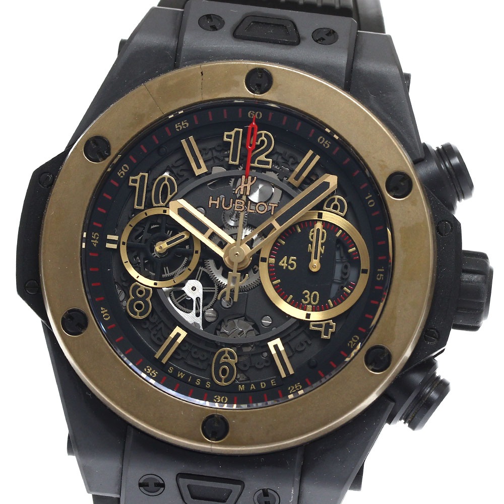 訳あり ウブロ HUBLOT 411.CM.1138.RX ビッグバン ウニコ マジックゴールド クロノグラフ 自動巻き メンズ 保証書付き_887235【中古】