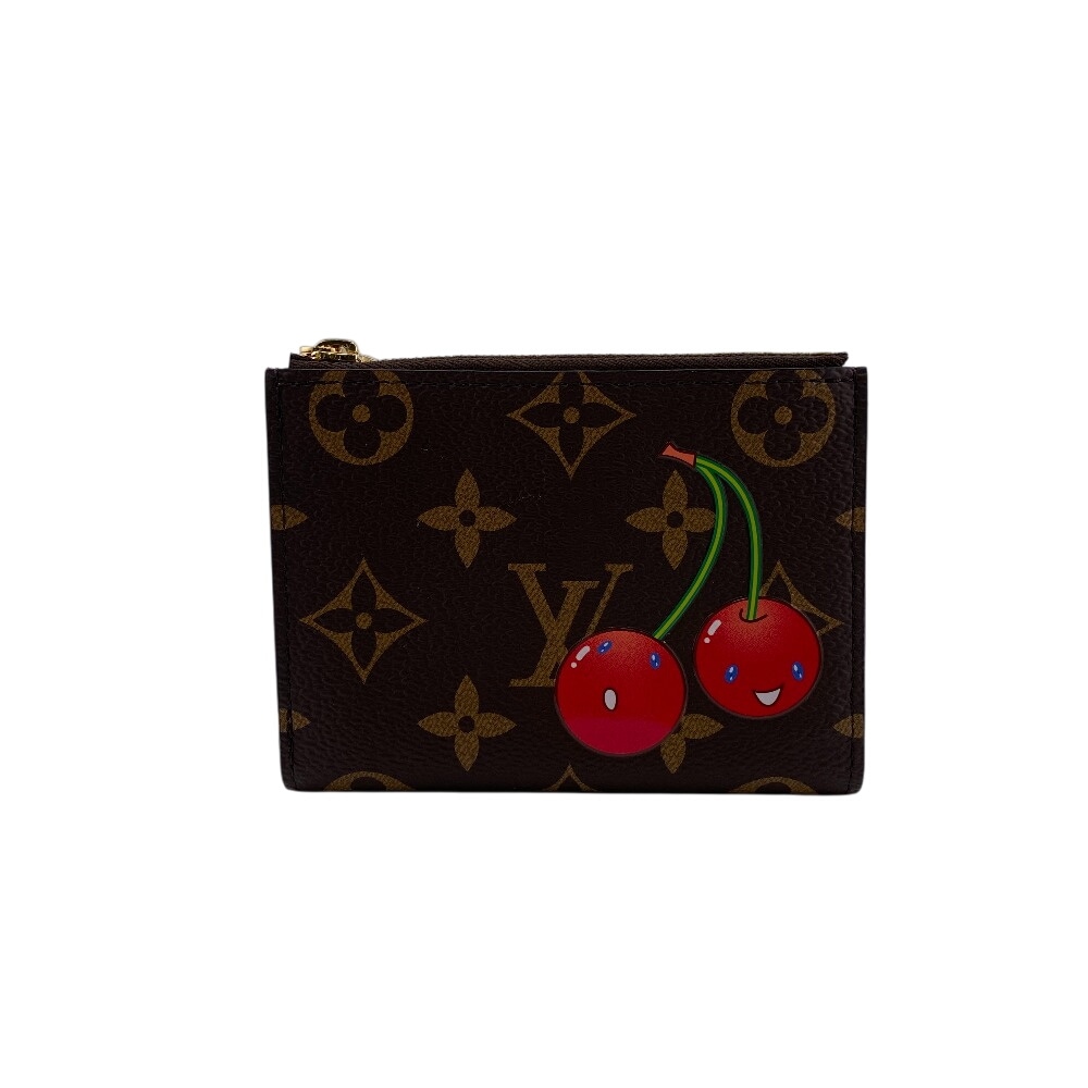 LOUIS VUITTON ルイヴィトン M13420 モノグラムチェリー ポルトフォイユ リサ レザー 二つ折り財布 ブラウン ビトン コンパクトウォレット