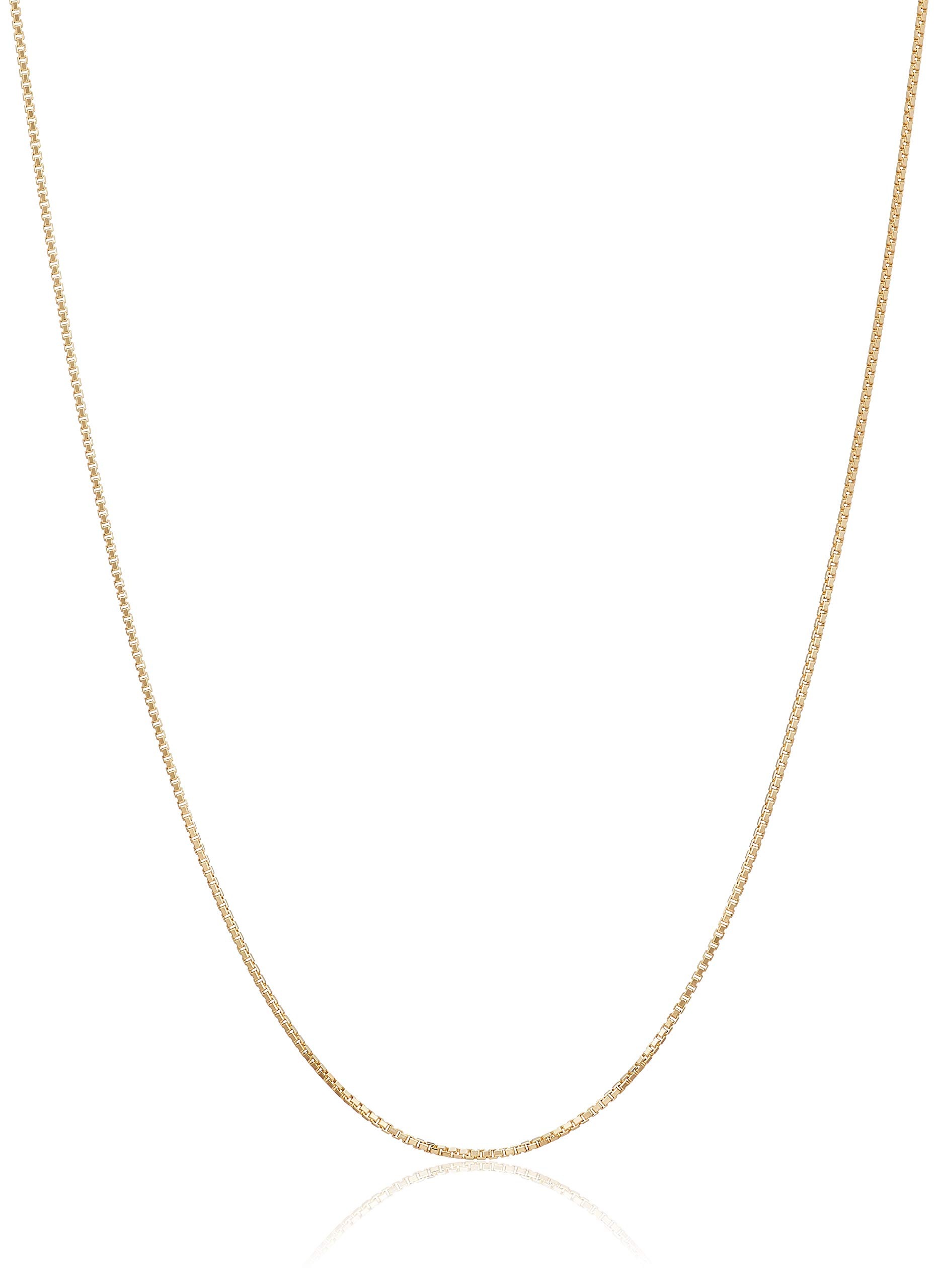 [エクセディア] 18金(K18) ベネチアンチェーンネックレス ボックスチェーン 最長50cm長さ調整可能 フリーアジャスター付 GNBG E50