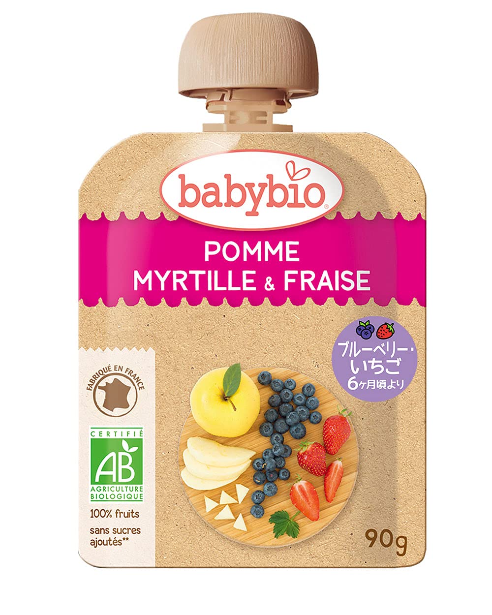 ミトク ベビービオ オーガニック ベビースムージー アップル・ブルーベリー・ストロベリー 90g ×14個 (有機ベビーフード) (有機JAS認証品) (生後6か月～)ベビーフード