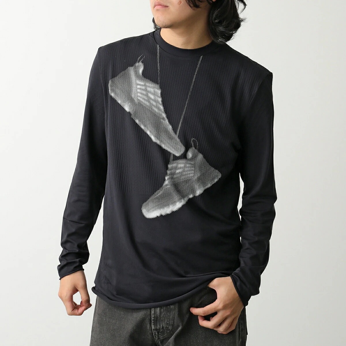MM6 × SALOMON エムエムシックス メゾンマルジェラ サロモン コラボ シームレスTシャツ SH0GC0052 M20101 メンズ 長袖 ナイロン ストレッチ ロンT900