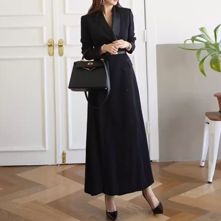 レディース ジャケット アウター 上着 羽織 前開き ロングコート ロング 丈長 長袖 Vネック 襟付き スリム 細身 Aライン ボタン ベルト付き 大人可愛い きれいめ シンプル 上品 おしゃれ