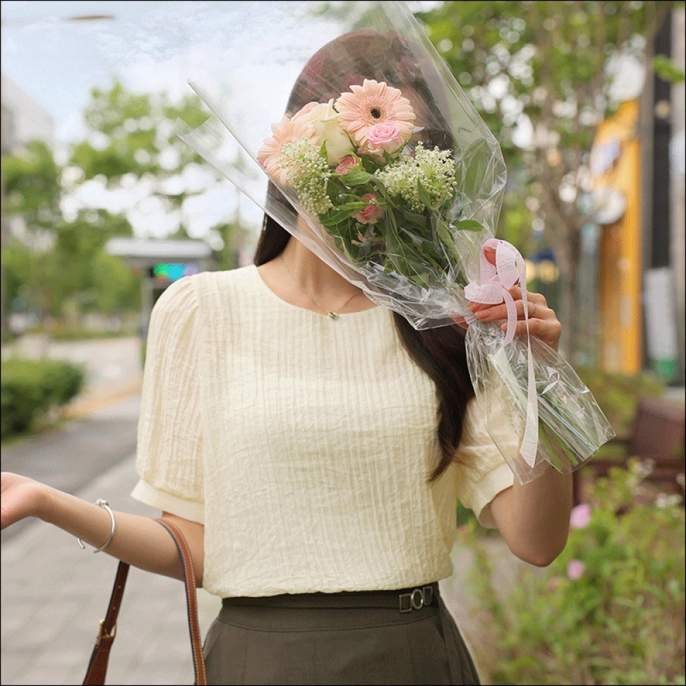 クリック＆ファニーロザンヌピンタックパフブラウス