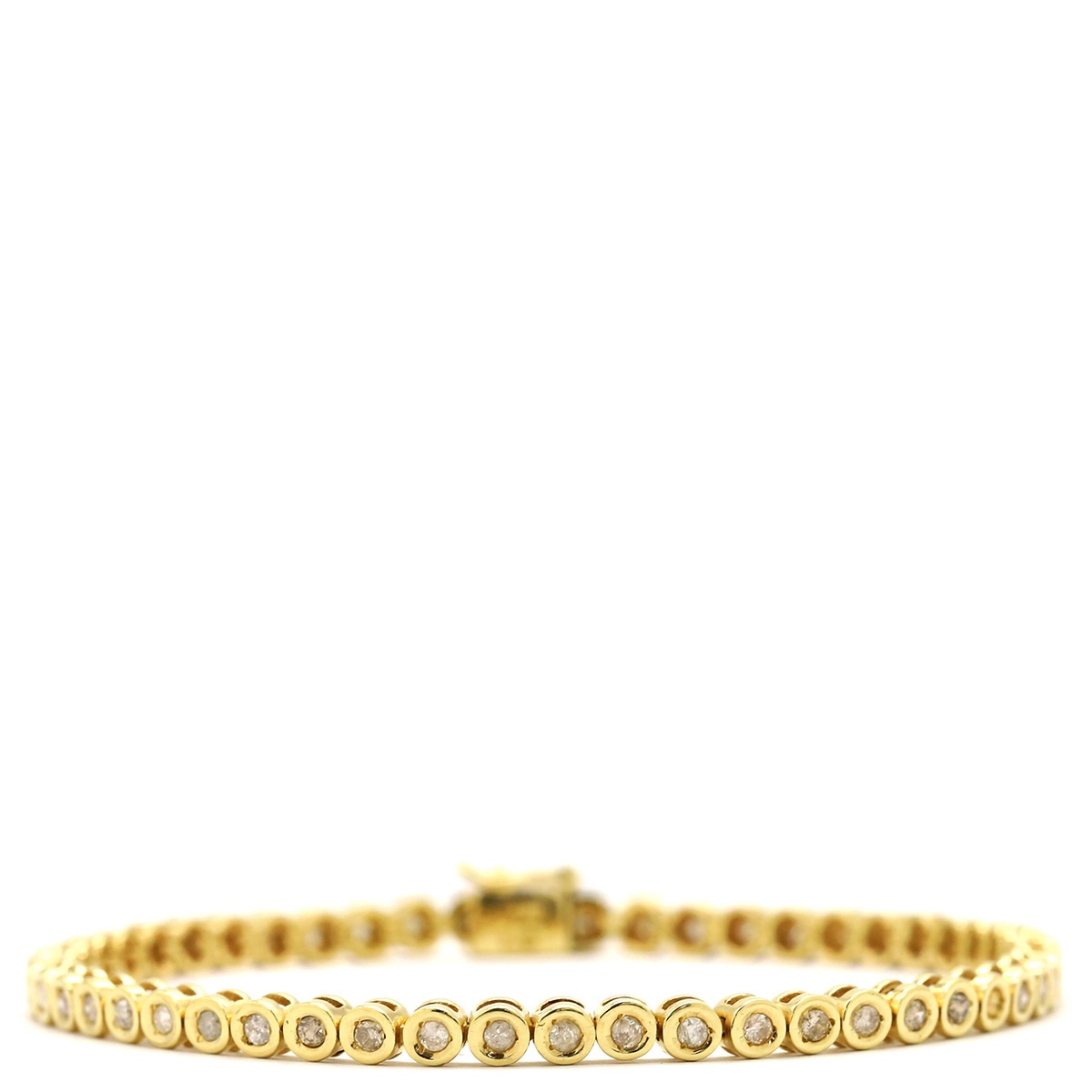 ブレスレット テニスブレスレット K18YG ダイヤモンド イエローゴールド ダイヤブレス 【中古】