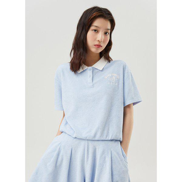 【在庫処分】【60%OFF】テリークロップポロカラーTシャツ GBL / QQ222TTS55