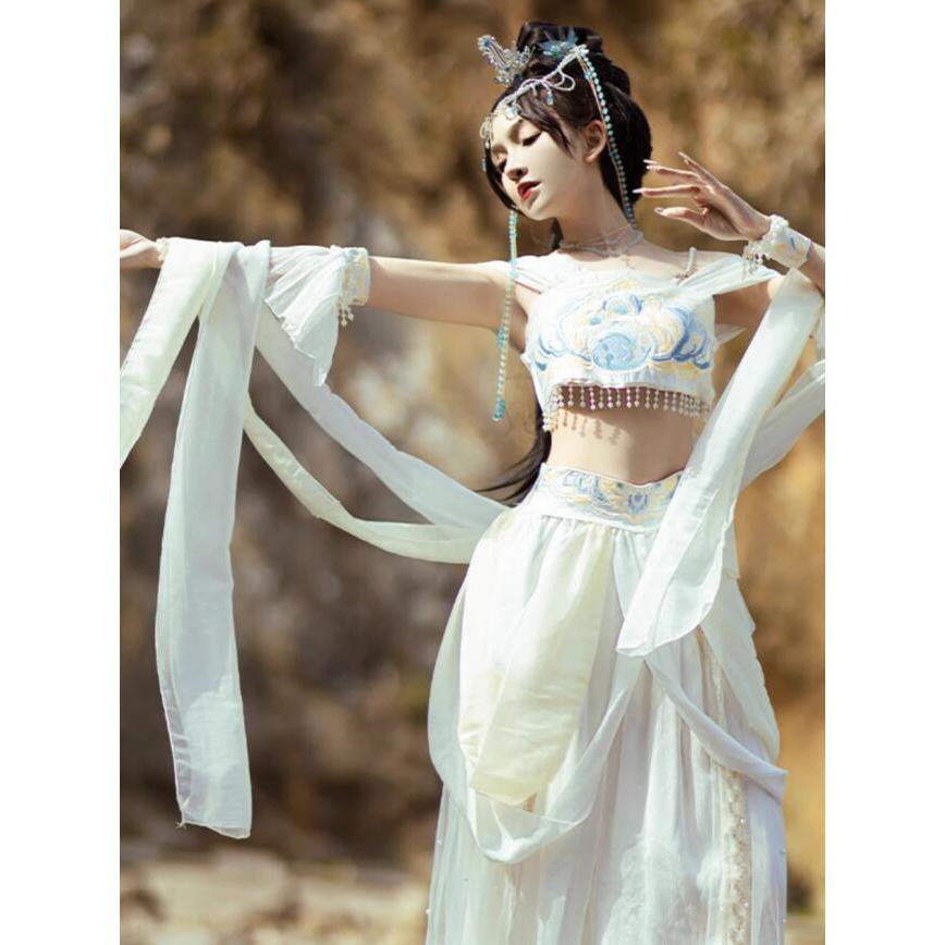 中華風アラビアン漢服　飛天漢唐衣装　豪華古典宮廷舞踊衣裳 演目ダンス衣裳 アジア ベリーダンス衣装　刺繍異国風情トップス マント ロング丈パンツ　レデ 5,443円