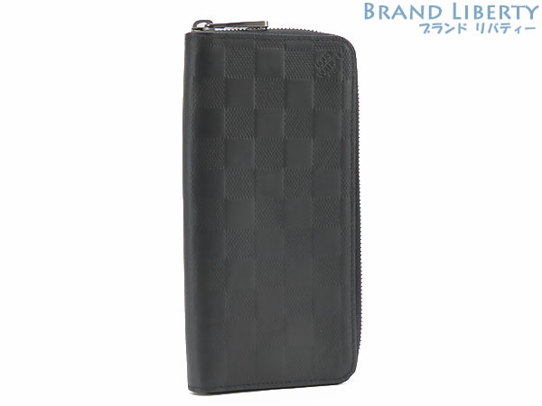 超美品ルイヴィトンダミエアンフィニジッピーウォレットヴェルティカルラウンドファスナー長財布オニキスブラックN63548