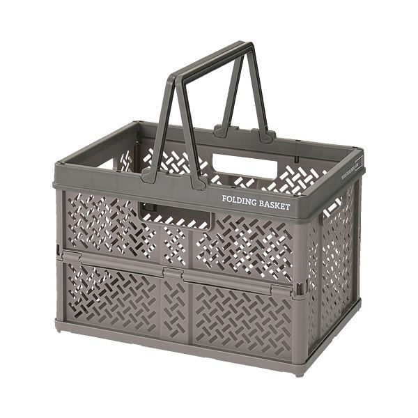 （まとめ） 天馬折りたたみバスケット S グレー 1個 (×5セット)