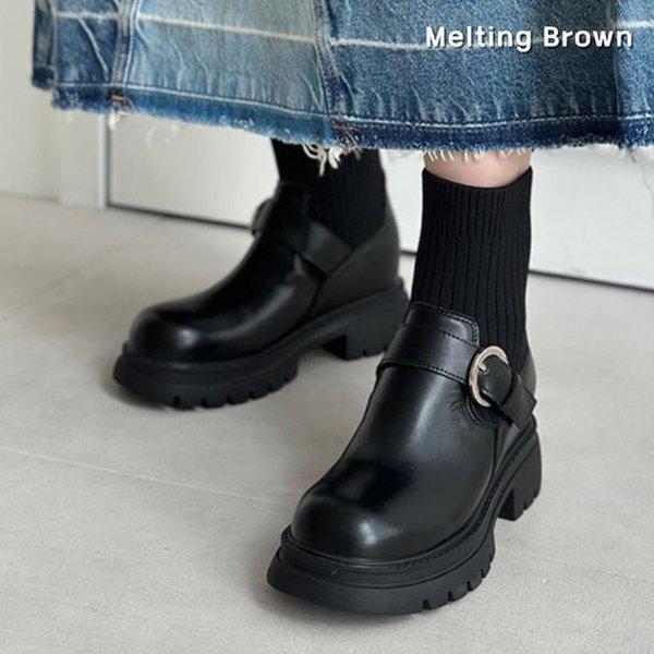 女性用厚底秋ブーツ アンクルブーツ MT20