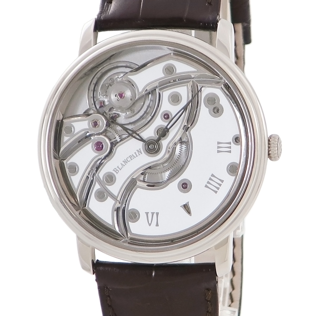 ヴィルレ インバーテッド 6616-1527-55B 手巻き メンズ K18WG無垢 セラミック ローマン スケルトン 3年保証