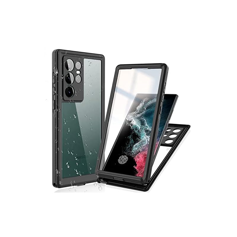 GUIFKENN Samsung Galaxy S22 Ultra スクリーンプロテクター防水ケースフルボディ重防御耐衝撃防塵落下防止Galaxy S22 Ultra 5G 6.8