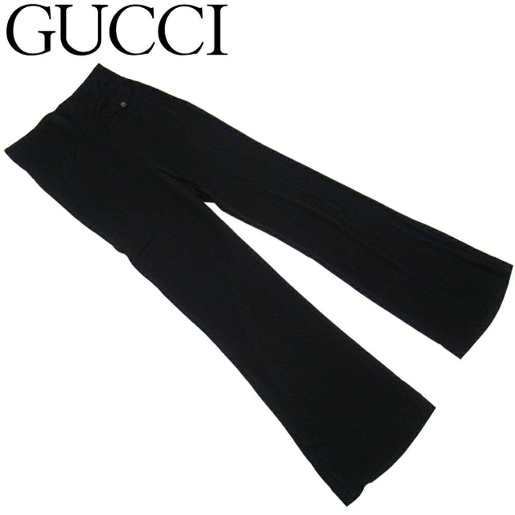 パンツ 前ポケット ボトムス キックフレア レディース 42サイズ ブラック 中古