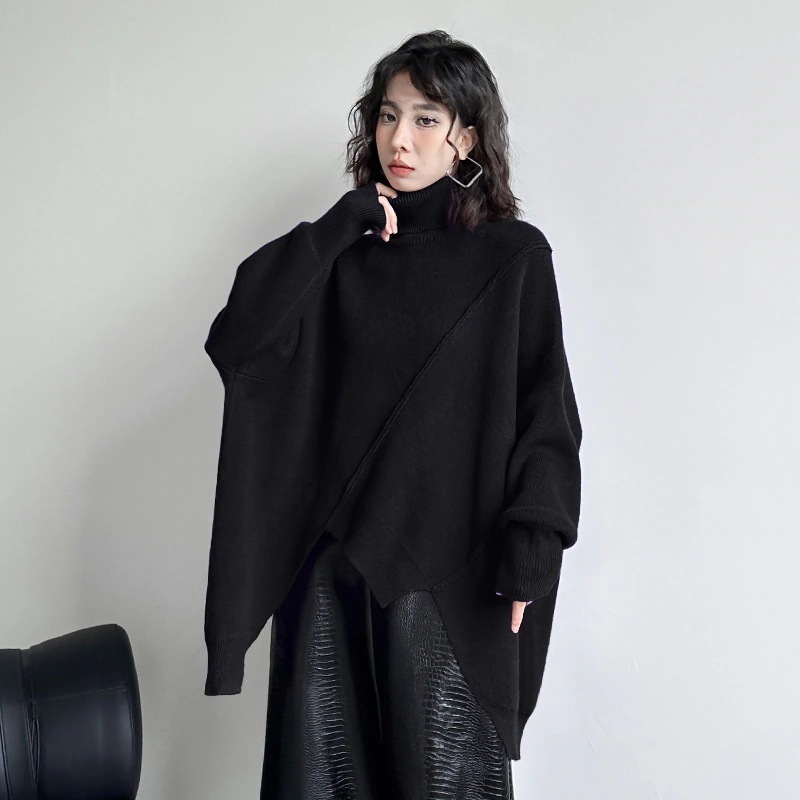 J.Fashion 2024秋冬新品 体型カバー お尻すぽっり タートルネック ベーシック セーター