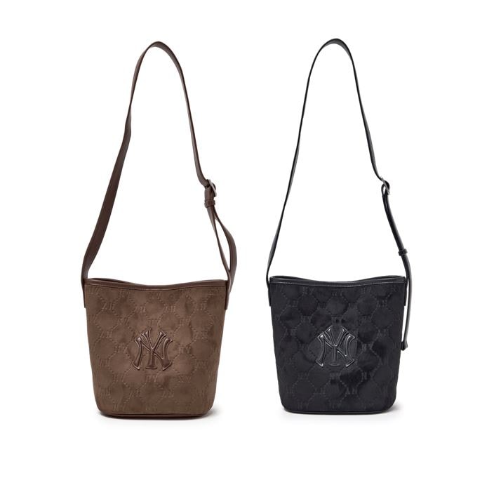 Monogram Suede Bucket Bag (3ABMMC25N-50BRD, 3ABMMC25N-50BKS)