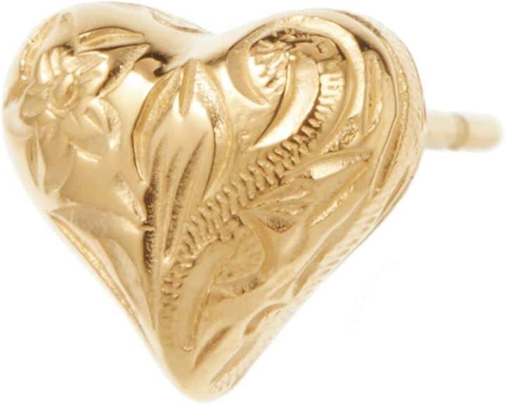 Piena ピエナサージカルステンレス316L 片耳用 1個売り ハワイアンジュエリー ハート プルメリア スクロール ピアス レディース ゴールド(ゴールド(片耳用))